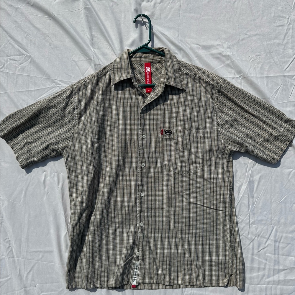 Marc Ecko Men's Short Sleeve Button Up T-Shirt